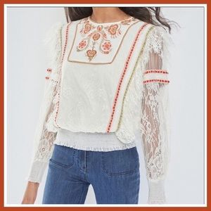 blink london Tali embroidered lace top Anthropologie